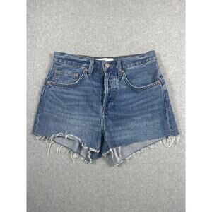 Denim Forum 90s Vintage Denim Short Women's Size 26 Blue Cutoff Button Fly